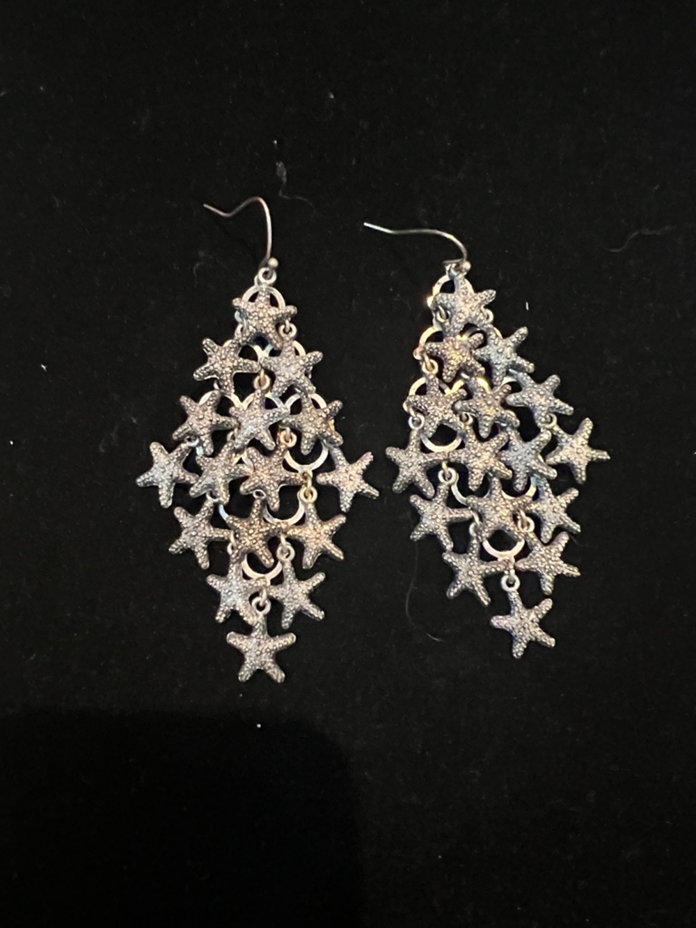 Lucky Brand Silver Starfish Chandelier Dangle Earrings